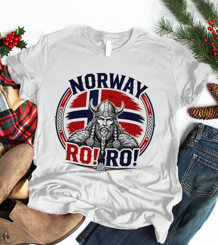 Norway Viking Warrior Braided Beard RO RO Flag T-Shirt