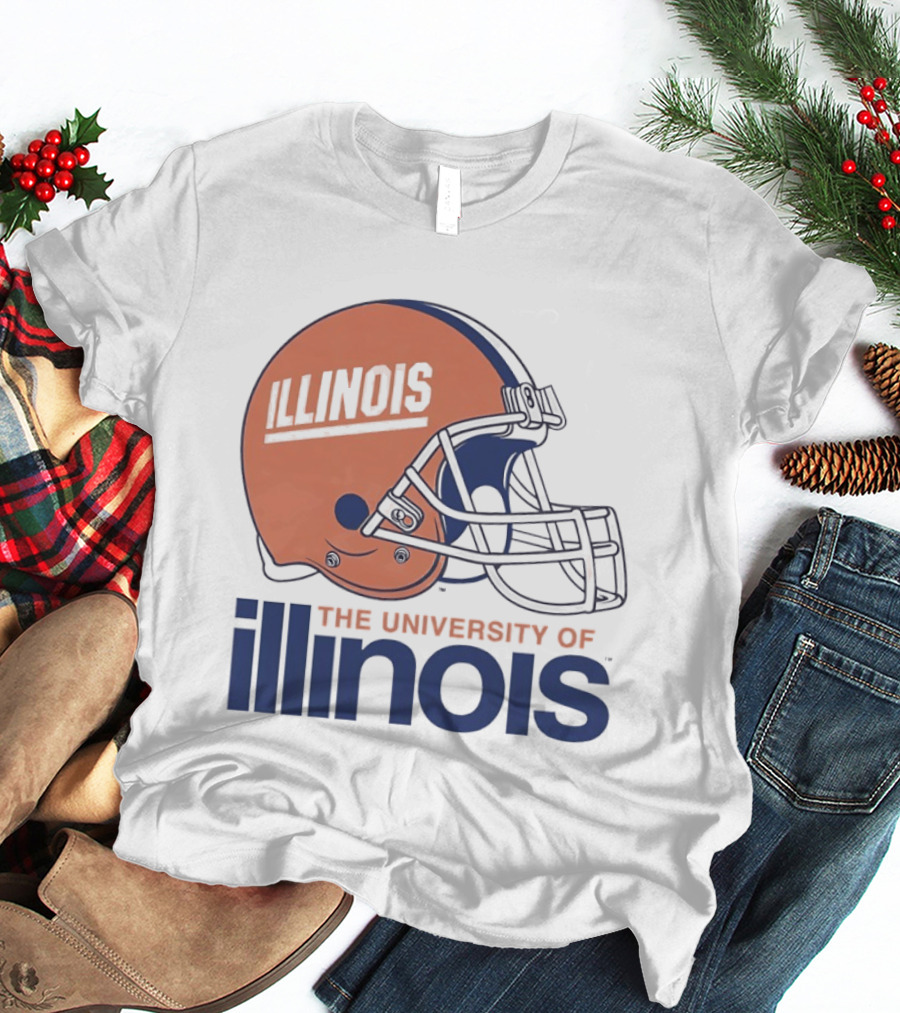 Illinois Football Helmet University Of Illinois Team Spirit T-Shirt