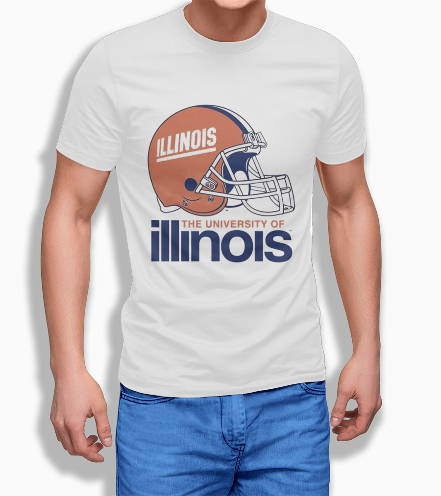Illinois Football Helmet University Of Illinois Team Spirit T-Shirt