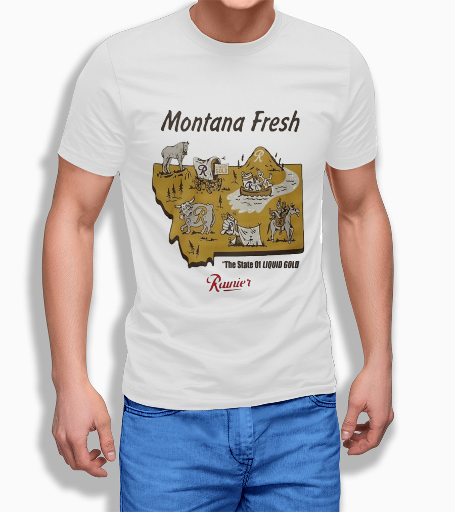 Rainier Montana Fresh The State Of Liquid Gold Liquid Gold T-Shirt