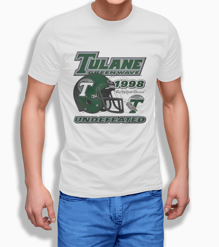 Tulane Green Wave 1998 Undefeated Perfect Season Helmet Pelican T-Shirt
