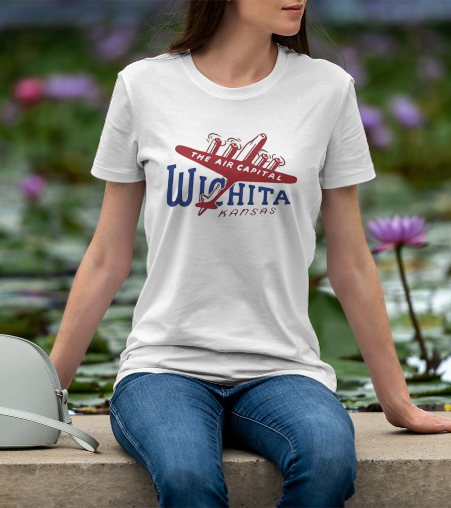 Wichita Kansas The Air Capital Airplane Retro Aviation T-Shirt
