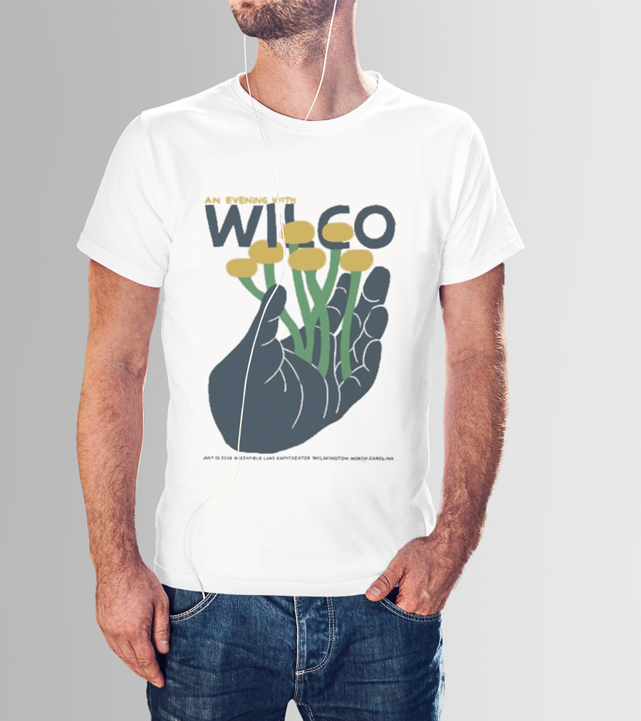 An Evening With Wilco Greenfield Lake Amphitheater 7 13 26 Wilmington NC Hand Flowers T-Shirt