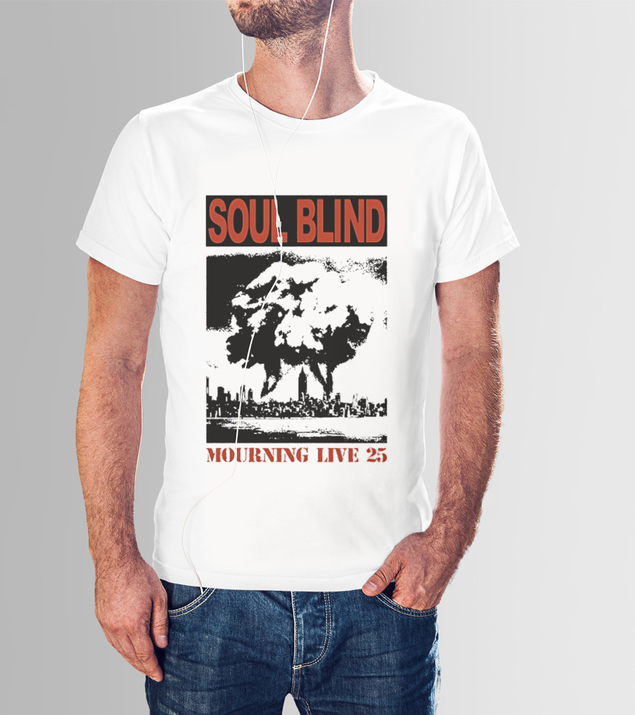 Soul Blind Mourning Live 25 Mushroom Cloud Explosion Over City Skyline T-Shirt