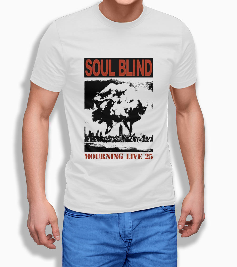 Soul Blind Mourning Live 25 Mushroom Cloud Explosion Over City Skyline T-Shirt