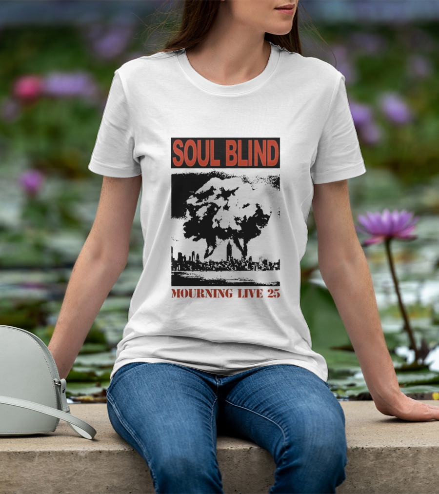 Soul Blind Mourning Live 25 Mushroom Cloud Explosion Over City Skyline T-Shirt