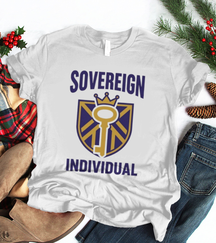 Sovereign Individual Key Crown Shield T-Shirt
