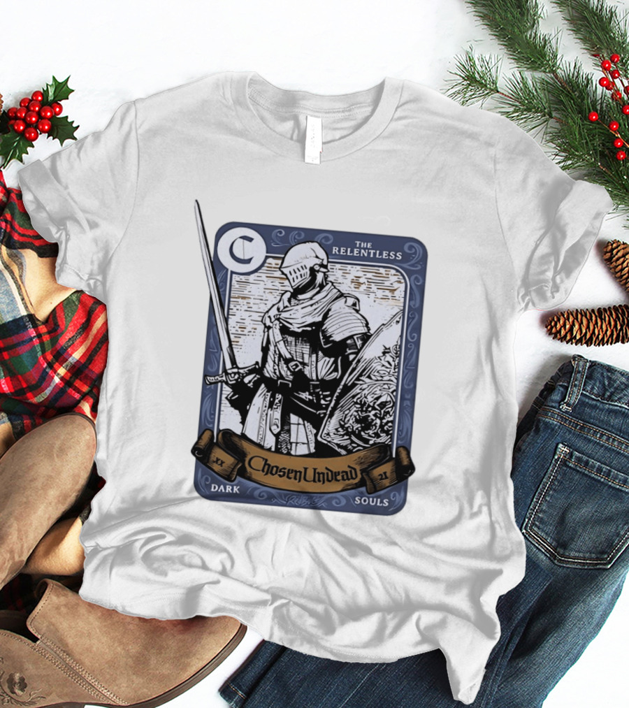 Chosen Undead The Relentless Dark Souls Knight Trading Card T-Shirt