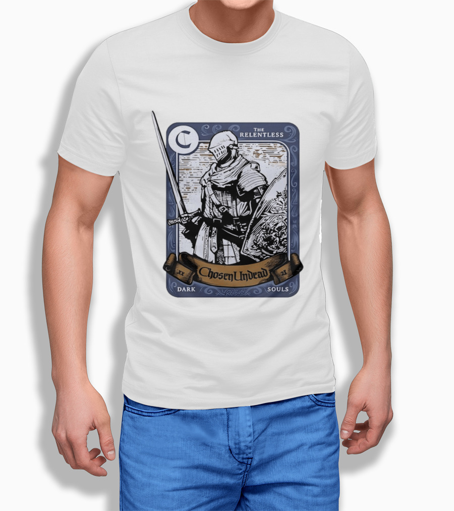Chosen Undead The Relentless Dark Souls Knight Trading Card T-Shirt