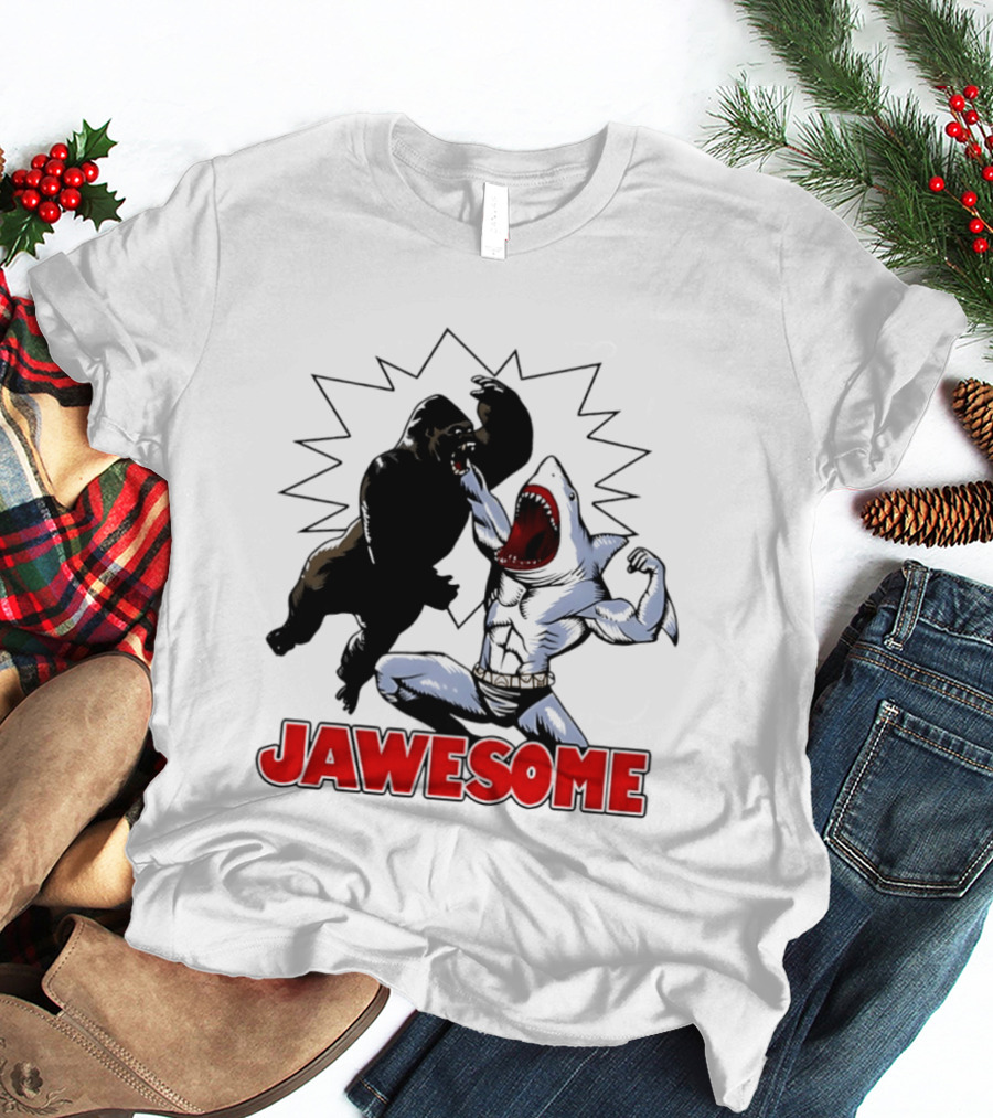 Jawesome Gorilla Vs Shark Battle Showdown T-Shirt