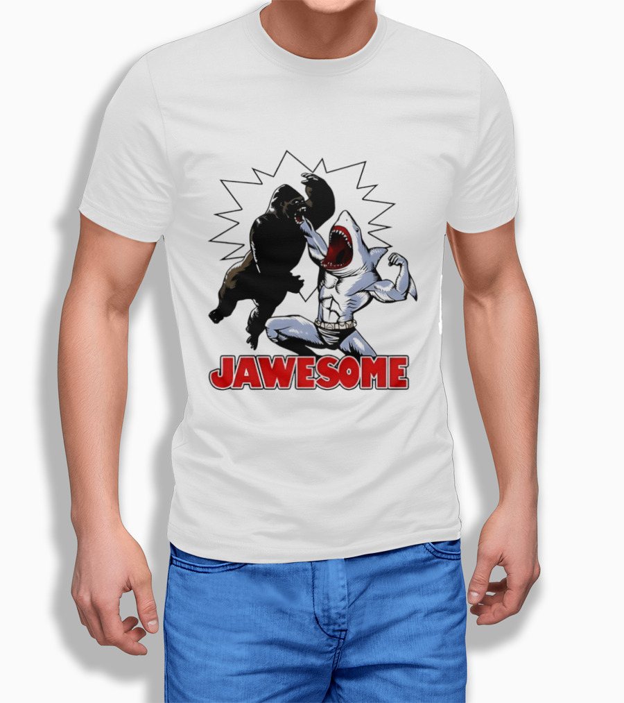 Jawesome Gorilla Vs Shark Battle Showdown T-Shirt