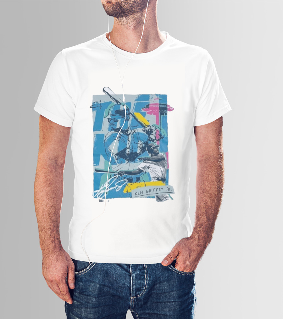 Ken Griffey Jr The Kid Baseball Legend Number 24 Seattle Skyline T-Shirt