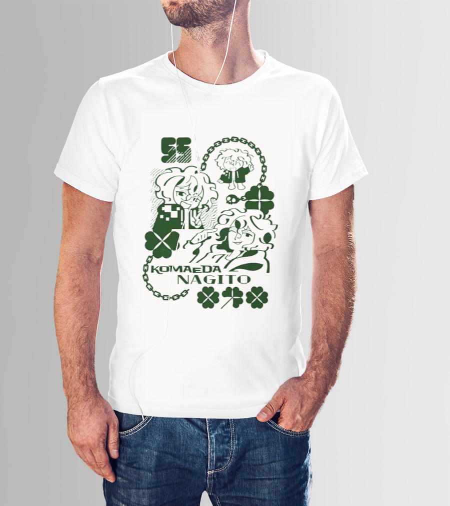 Komaeda Nagito Cute Clover Chain T-Shirt