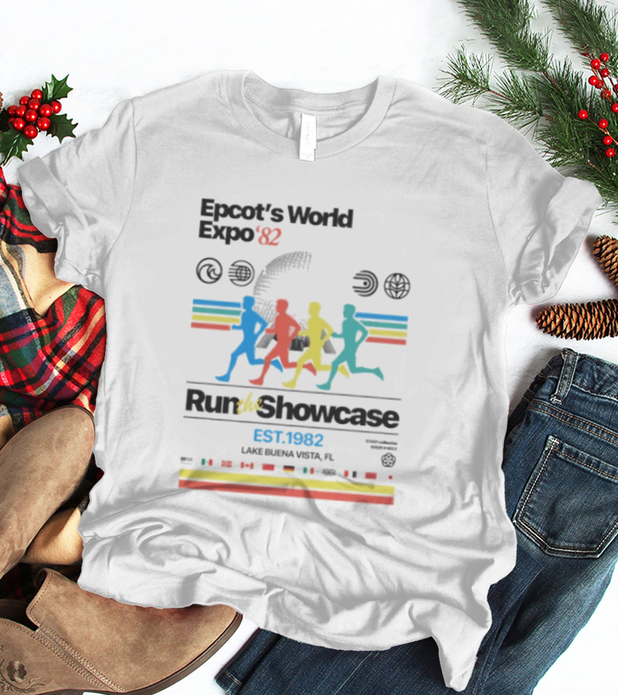Epcot's World Expo '82 Run The Showcase Lake Buena Vista EST. 1982 T-Shirt