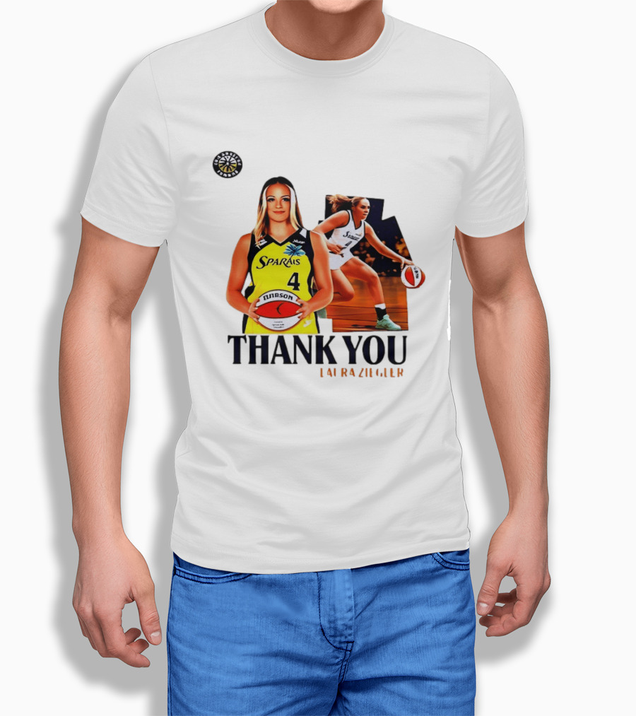 Sparais Laura Ziegler Thank You Basketball #4 Sports T-Shirt