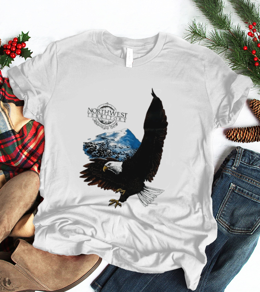 Northwest Territory Adventure Eagle Majestic Mountain Scene T-Shirt