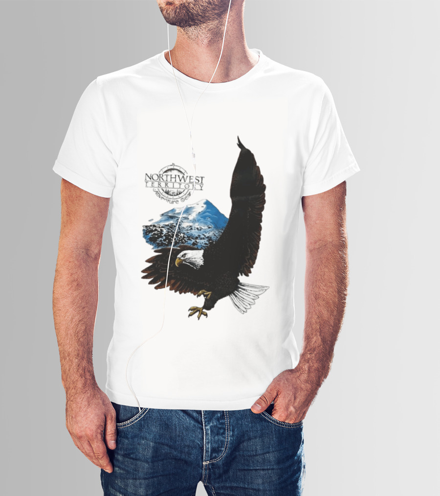 Northwest Territory Adventure Eagle Majestic Mountain Scene T-Shirt