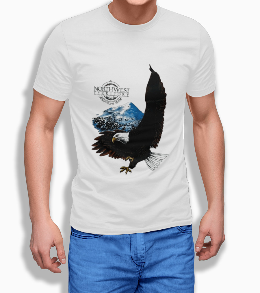 Northwest Territory Adventure Eagle Majestic Mountain Scene T-Shirt