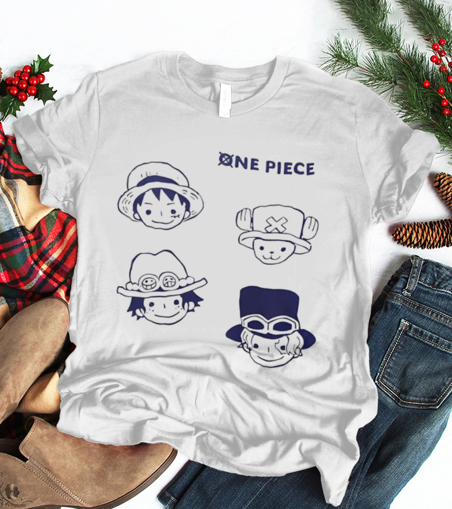 One Piece Luffy Ace Sabo Chopper Characters Manga Anime T-Shirt
