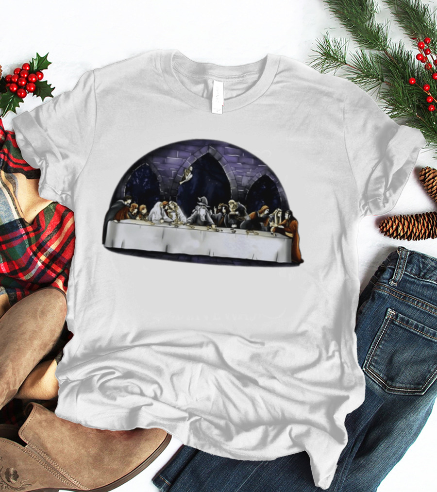 The Last Supper Wizard Hobbits Fellowship Characters Gandalf Table Scene T-Shirt