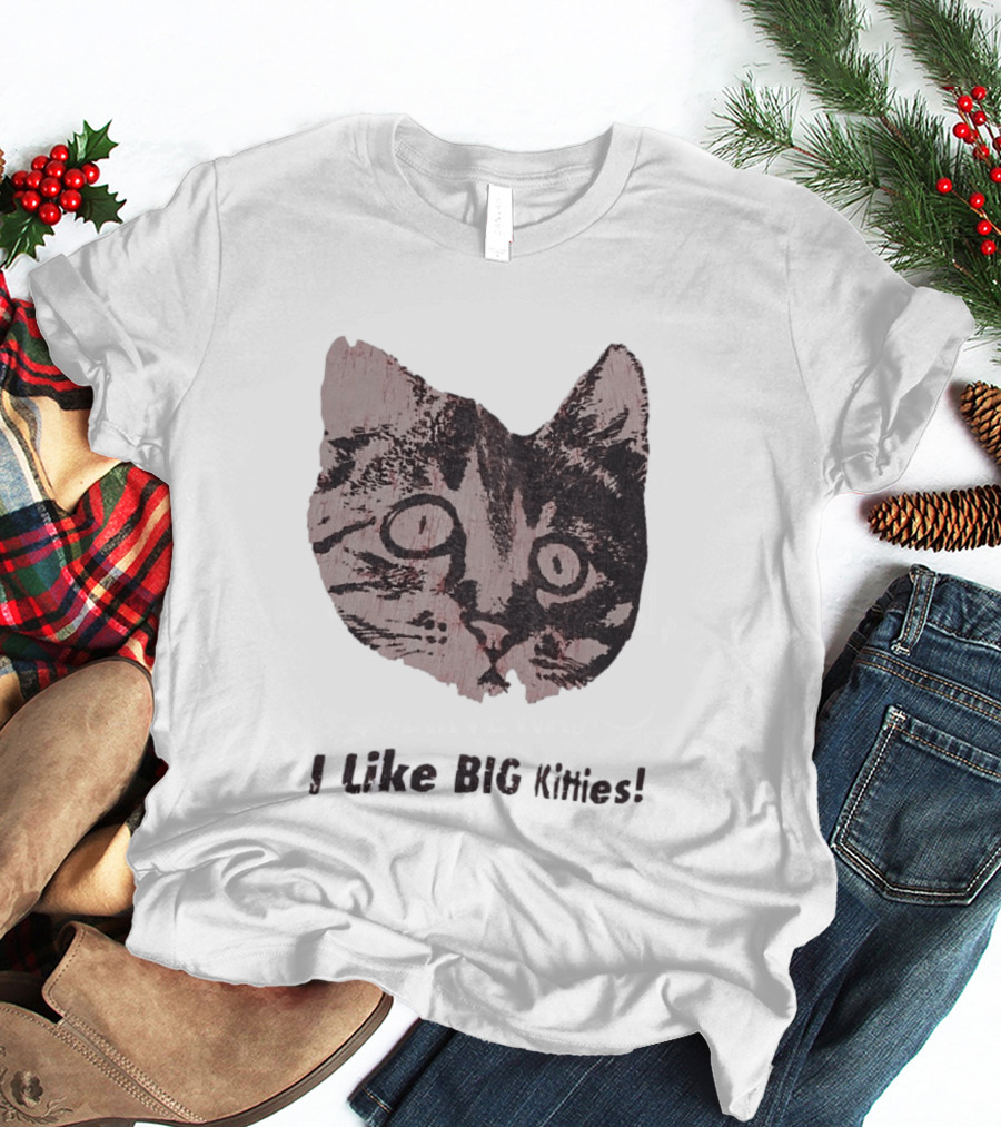 I Like Big Kitties Cat Lover Feline Enthusiast Funny Display T-Shirt