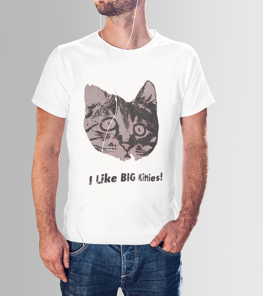I Like Big Kitties Cat Lover Feline Enthusiast Funny Display T-Shirt