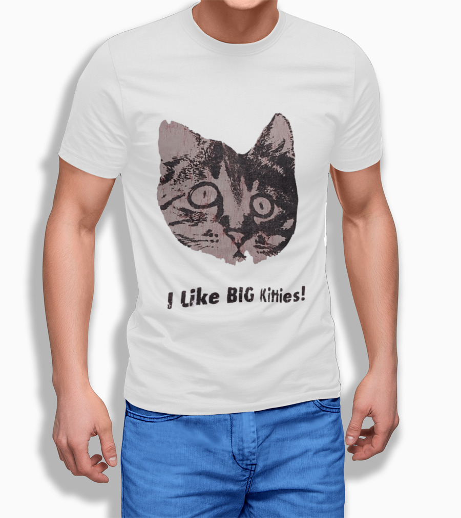 I Like Big Kitties Cat Lover Feline Enthusiast Funny Display T-Shirt