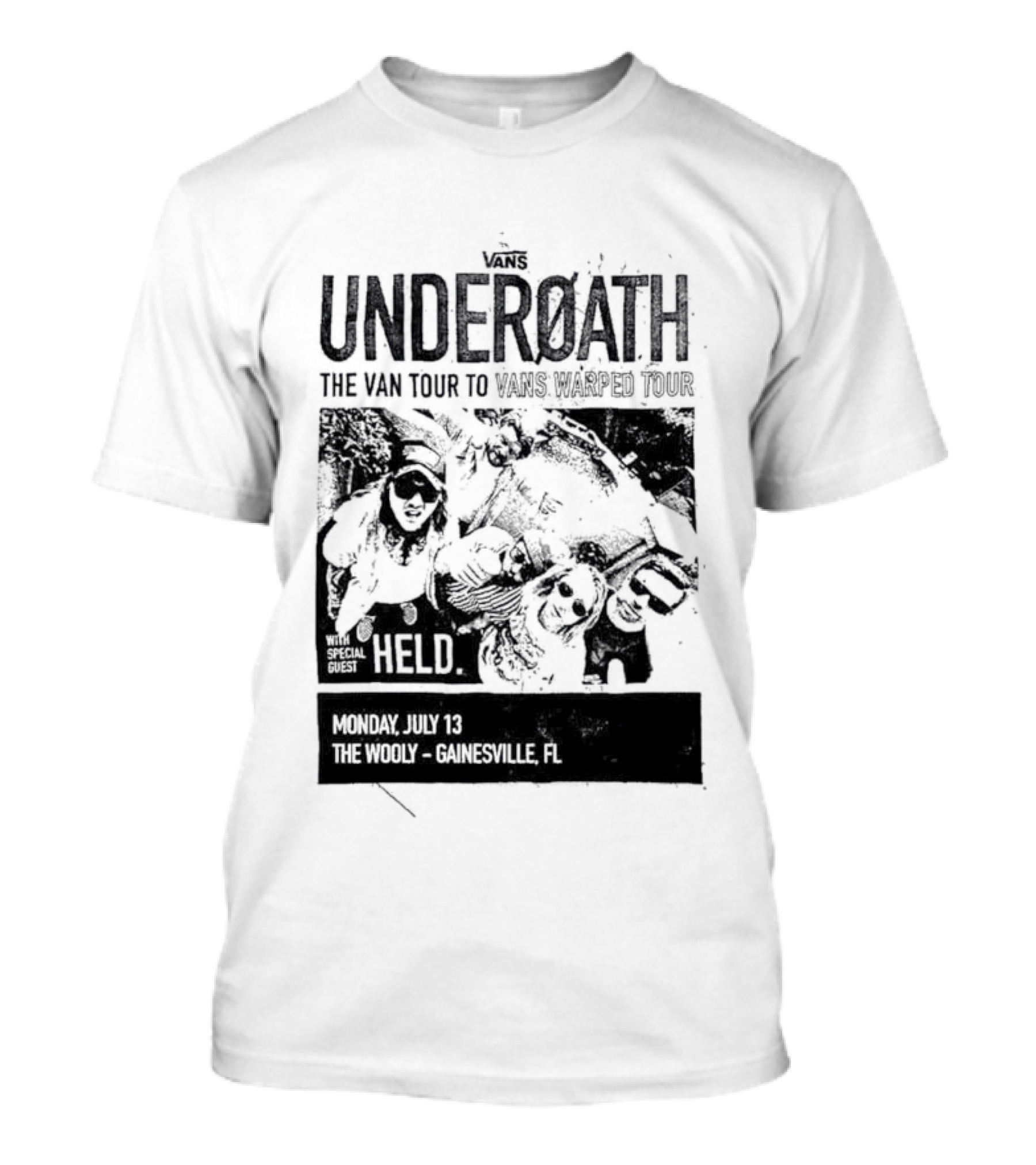 Underoath The Van Tour To 2026 Warped Tour Monday July 13 The Wooly Gainesville FL T-Shirt
