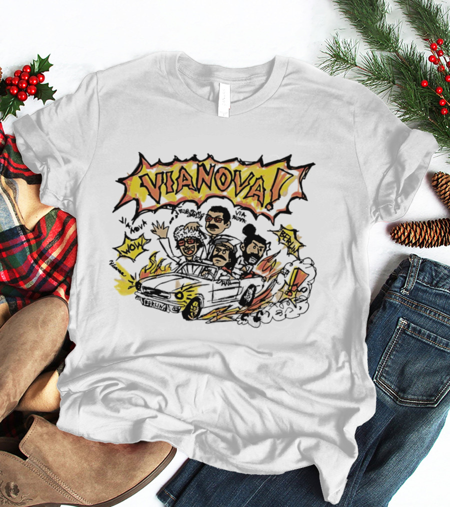 Vianova Cartoon Car Chase Group Friends Comic Wow Berlin T-Shirt