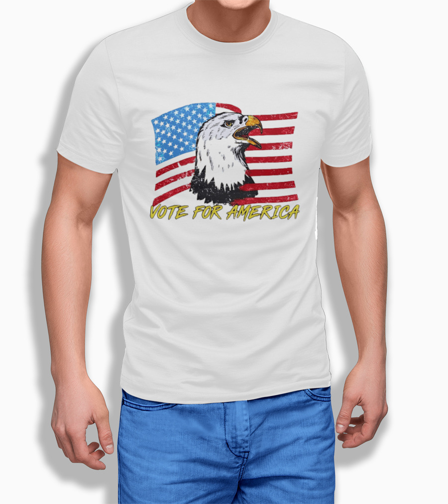 Vote For America Bald Eagle American Flag Stars And Stripes T-Shirt
