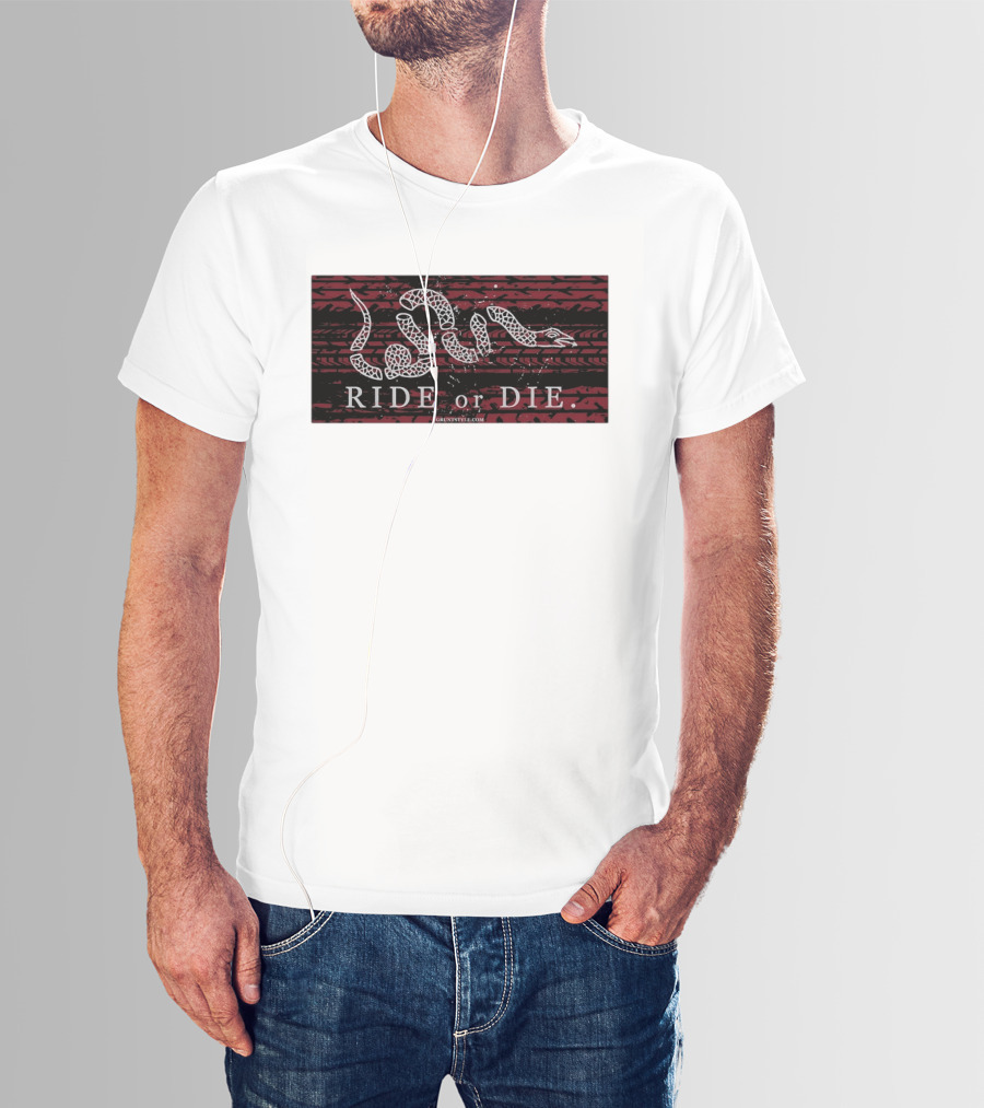 Ride Or Die Coiled Snake Tire Tread Grunt T-Shirt