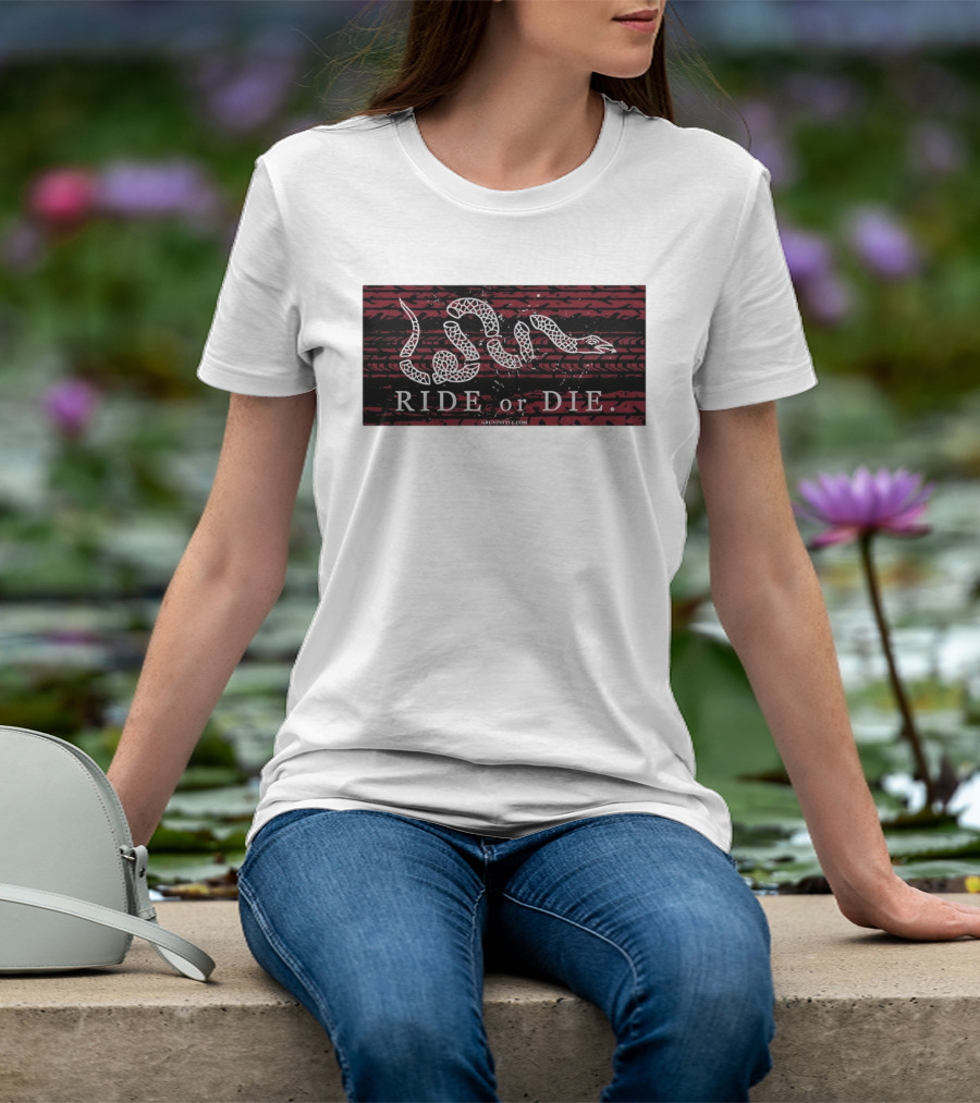 Ride Or Die Coiled Snake Tire Tread Grunt T-Shirt