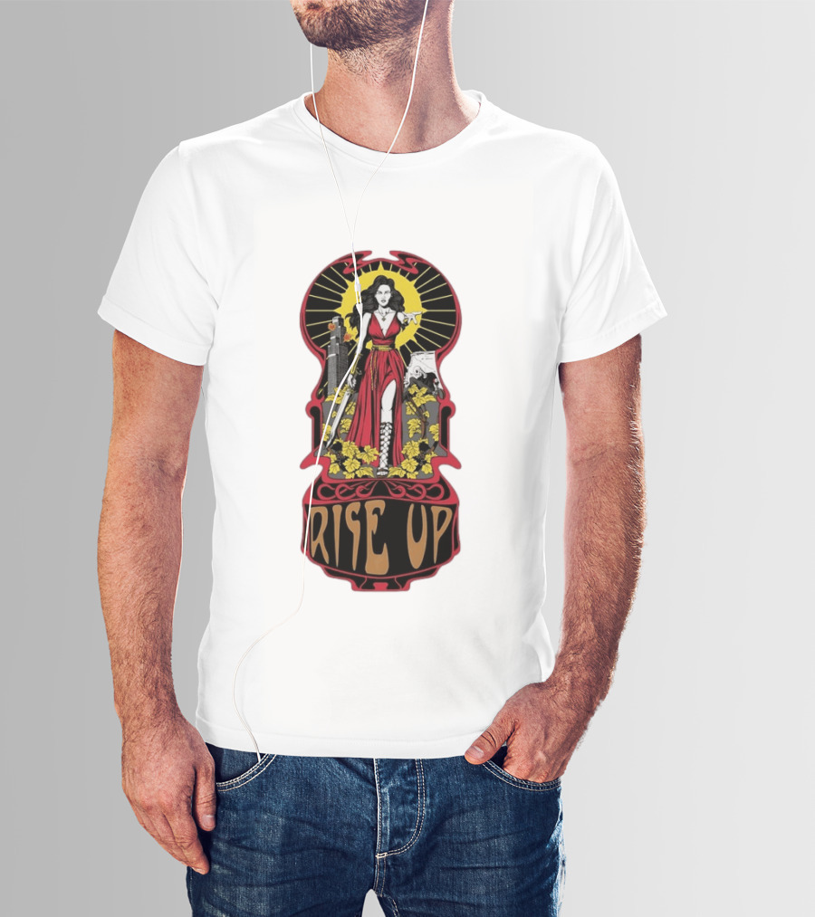 Rise Up Empowerment Resistance Activism Art Deco Warrior Woman T-Shirt