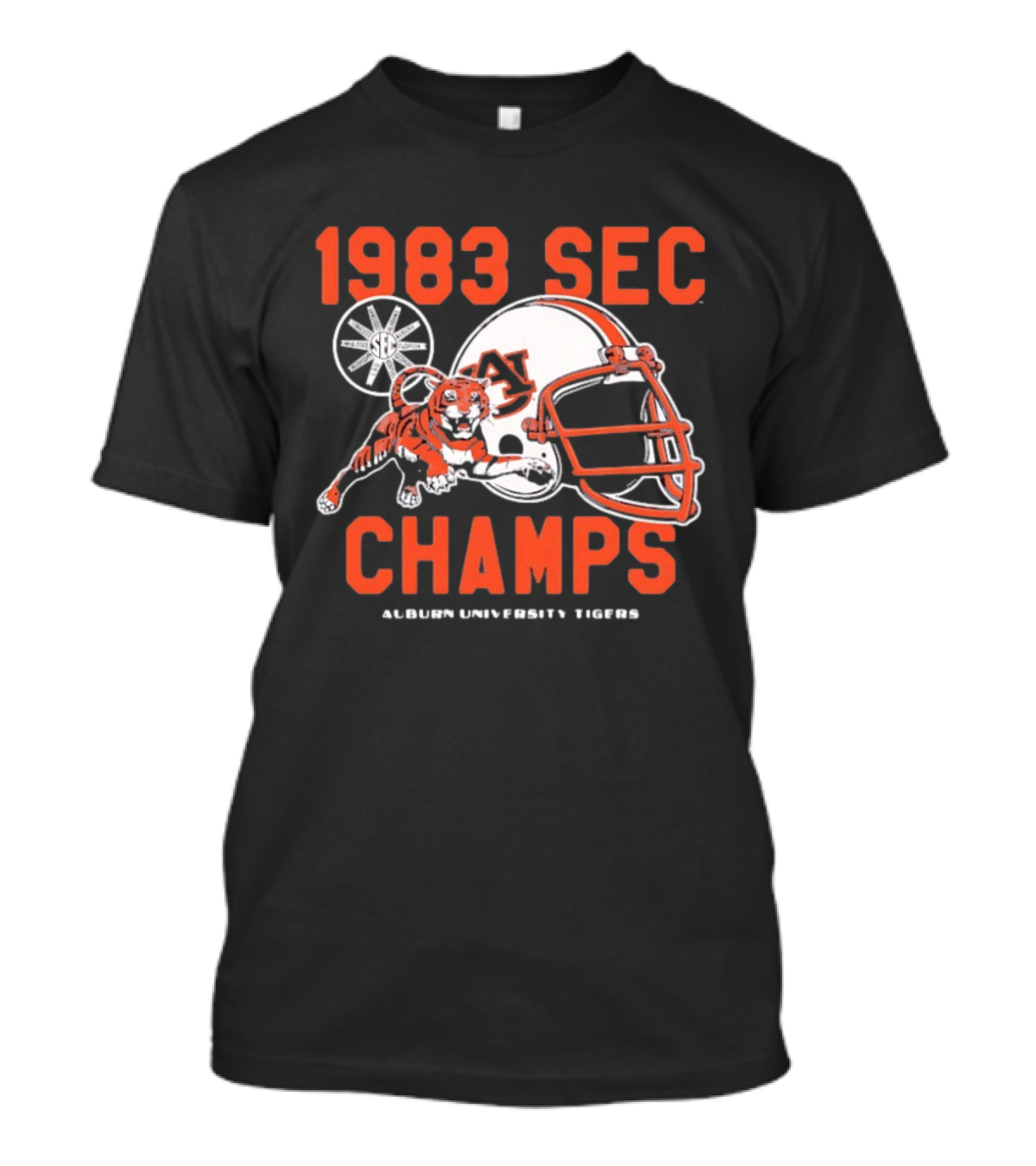 Auburn University Tigers 1983 SEC Champs Tiger Football Helmet T-Shirt