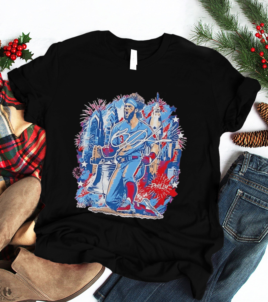 Bryce Harper Philly 2026 Liberty Bell Fireworks Celebration T-Shirt