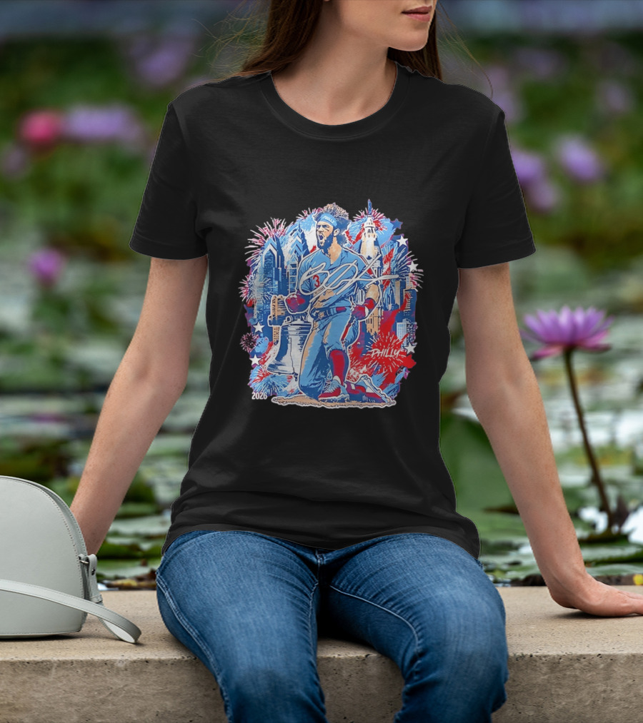 Bryce Harper Philly 2026 Liberty Bell Fireworks Celebration T-Shirt