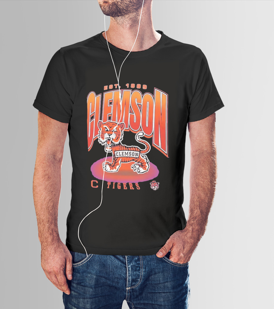 Clemson Tigers Est 1889 Iconic Clemson Football Tiger T-Shirt