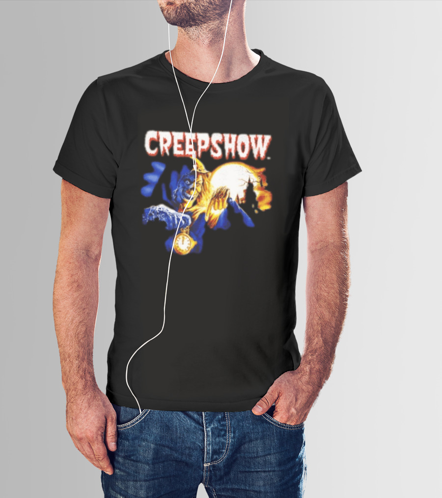 Creepshow Skeleton Holding Pocket With Horror Movie T-Shirt