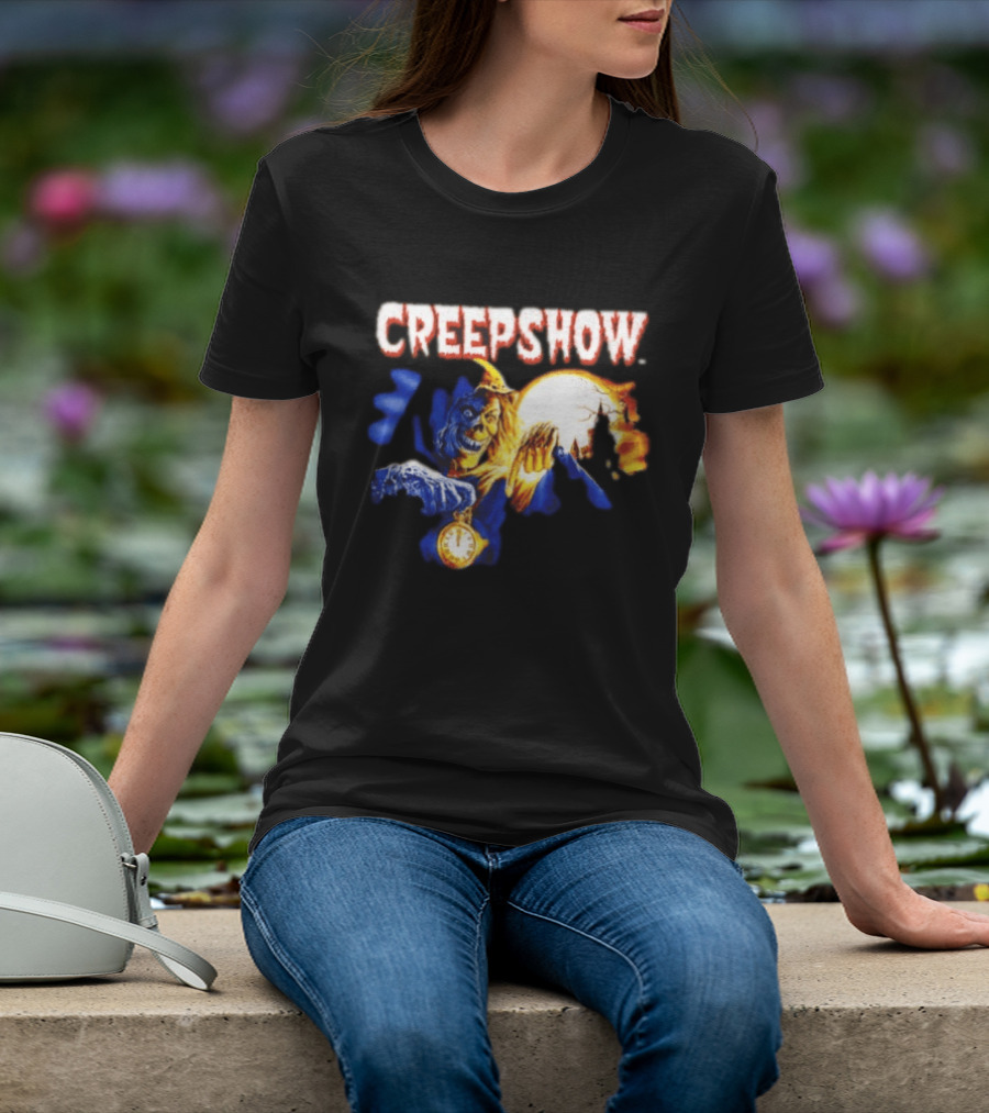 Creepshow Skeleton Holding Pocket With Horror Movie T-Shirt