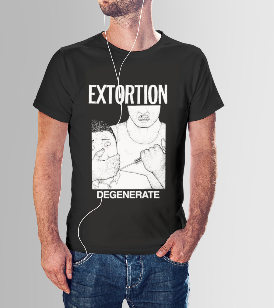 Extortion Degenerate Hardcore Punk Powerviolence Band Merch T-Shirt
