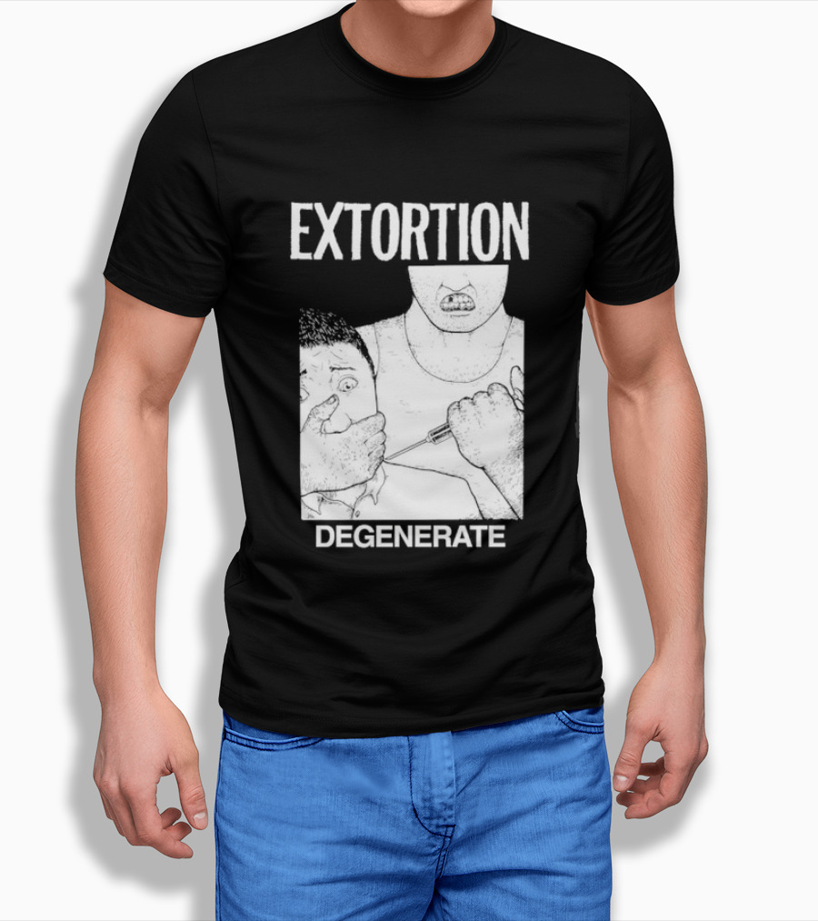 Extortion Degenerate Hardcore Punk Powerviolence Band Merch T-Shirt