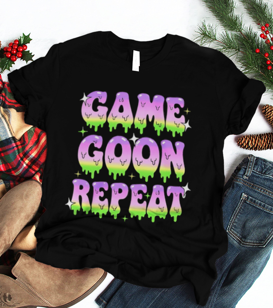 Game Goon Repeat Dripping Gamer Slang Pixel T-Shirt