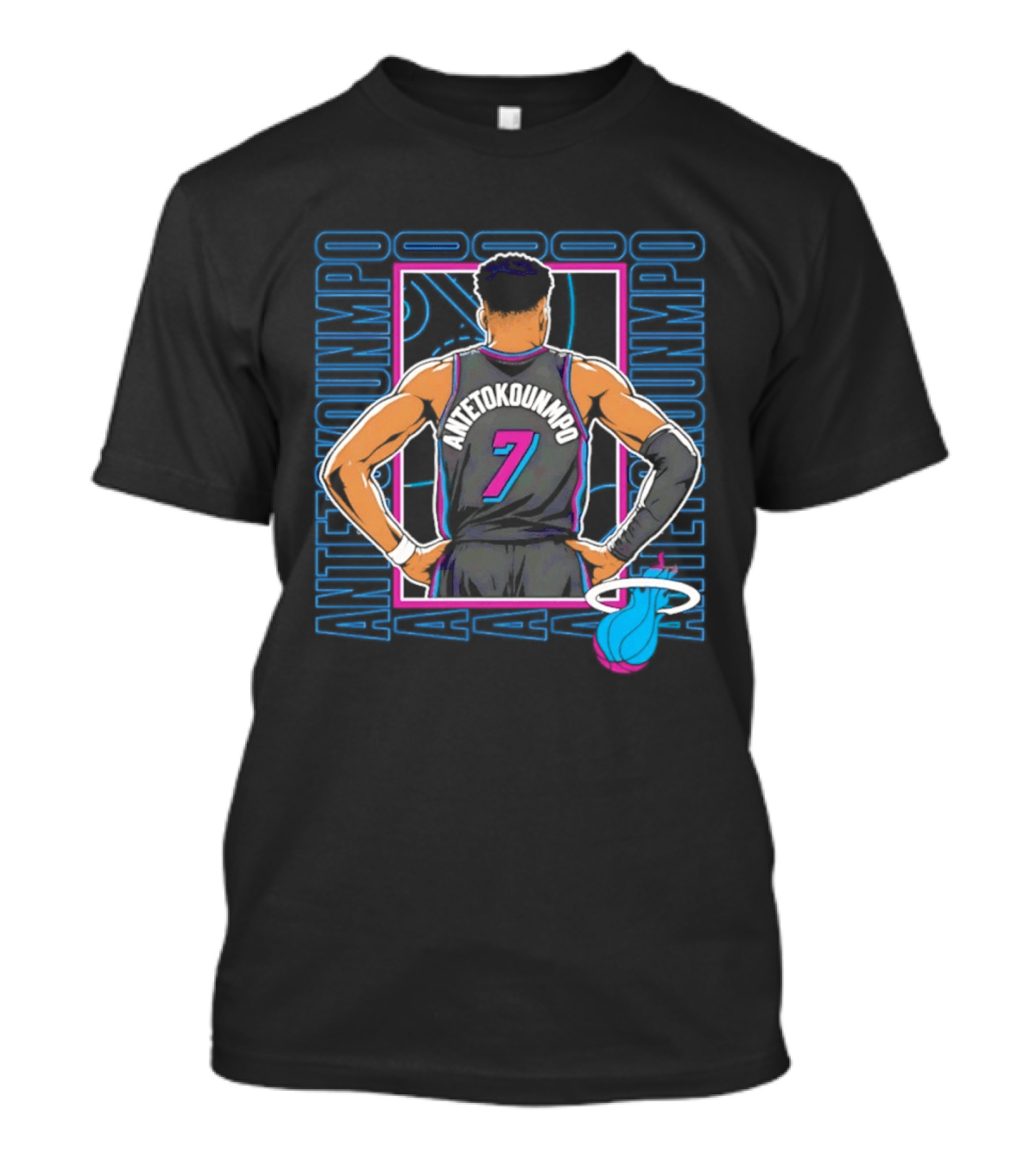 Antetokounmpo Miami Heat Vice Heat 7 Basketball T-Shirt