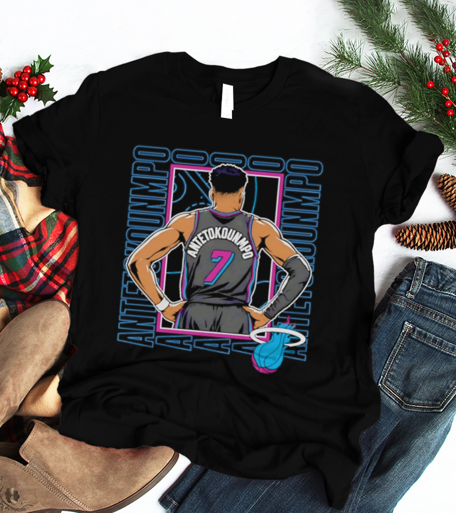 Antetokounmpo Miami Heat Vice Heat 7 Basketball T-Shirt