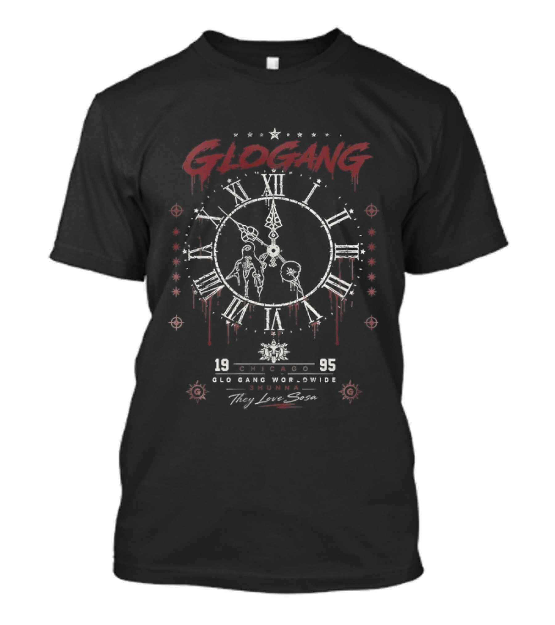 Glo Gang 3 Hunna They Love Sosa Chicago 1995 Roman Numerals T-Shirt