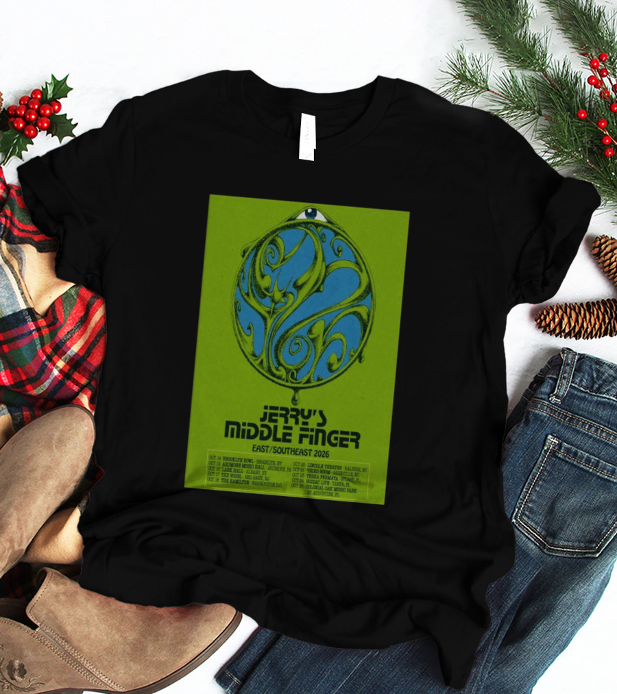 Jerry's Middle Finger East Southeast 2026 Tour Dates With Artistic Eye T-Shirt