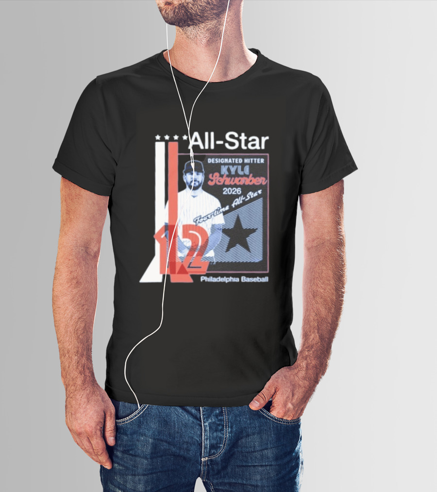 Philadelphia Baseball Designated Hitter Kyle Schwarber 2026 Four Time All Star No 12 T-Shirt