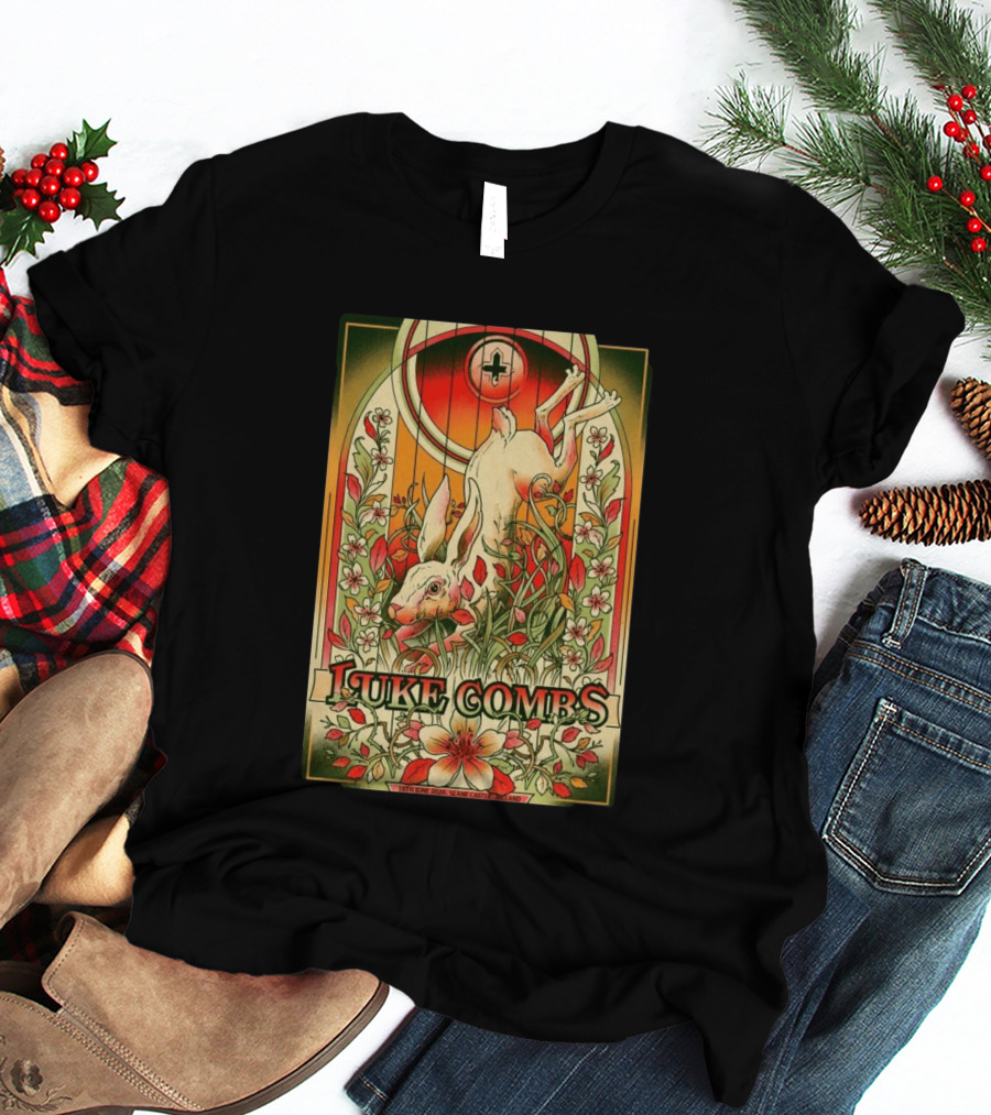 Luke Combs Slane Castle Ireland June 18 2026 Rabbit Floral Art Deco T-Shirt