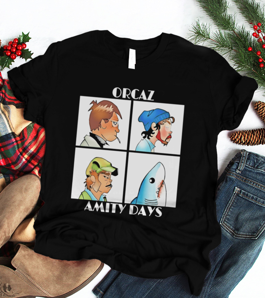 Orcaz Amity Days Four Grid Shark Bite Album Cover T-Shirt