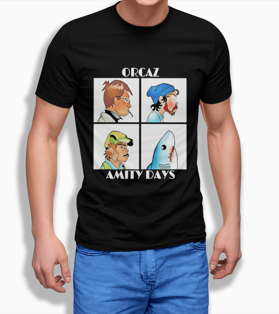 Orcaz Amity Days Four Grid Shark Bite Album Cover T-Shirt